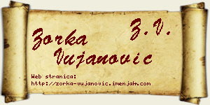 Zorka Vujanović vizit kartica